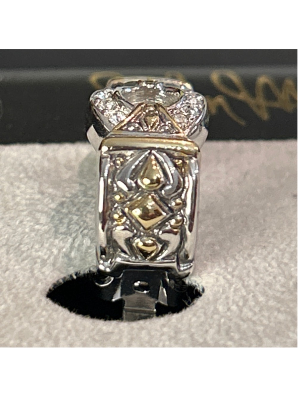 Women's John Medeiros Silver Gold Tone Crystal Clip-On Earrings One Size - Picture 4 of 8